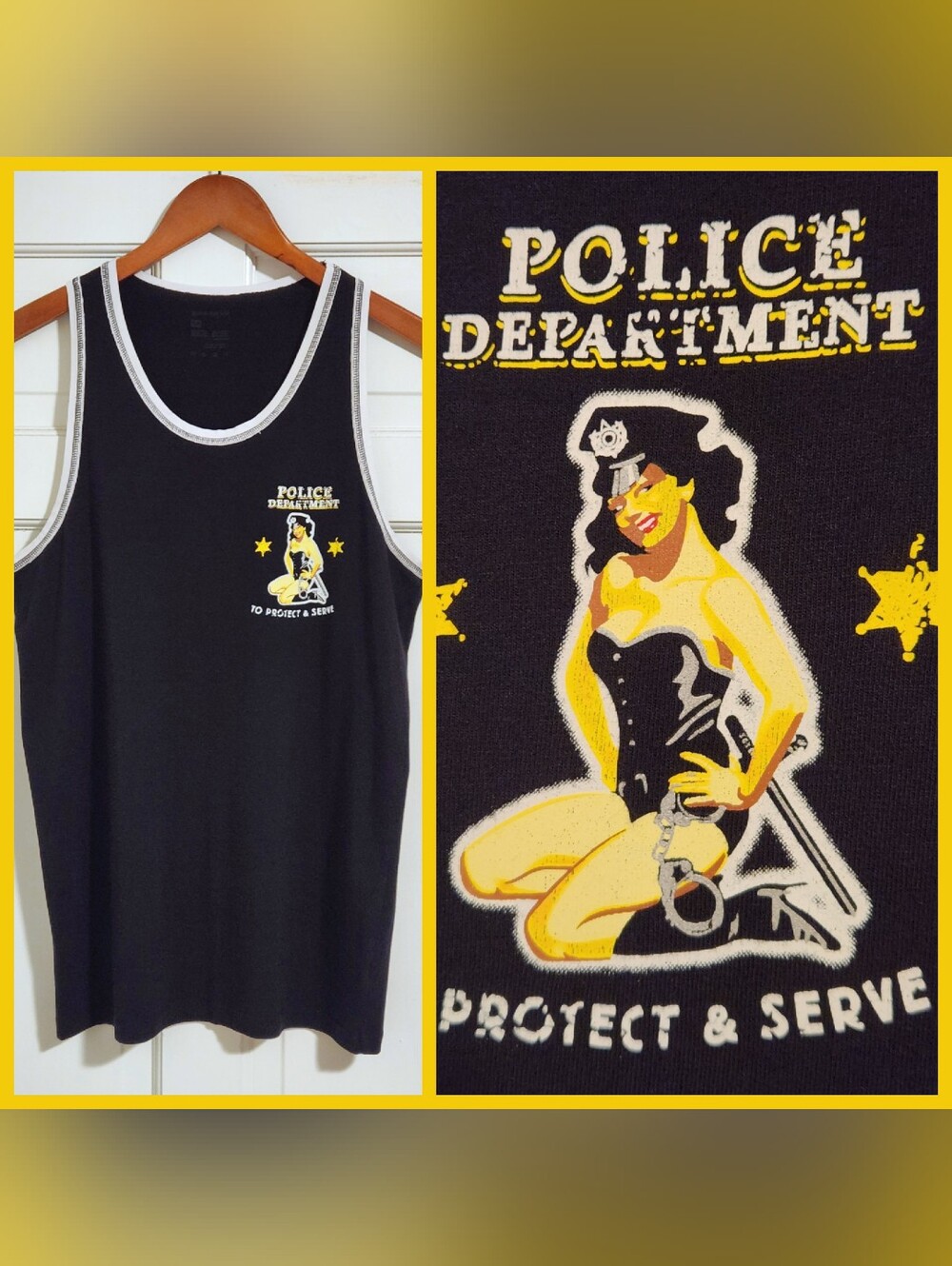 💪Papi💪 - Black/White "To Protect & Serve" Tank
